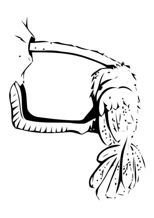 Coloring page ostrich with head burried in sand