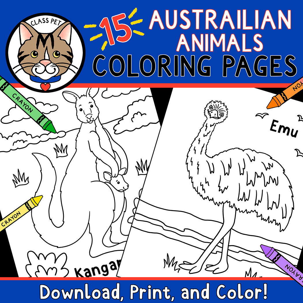 Australian animal coloring pages made by teachers