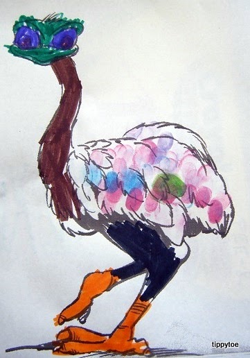 Tippytoe crafts ostriches