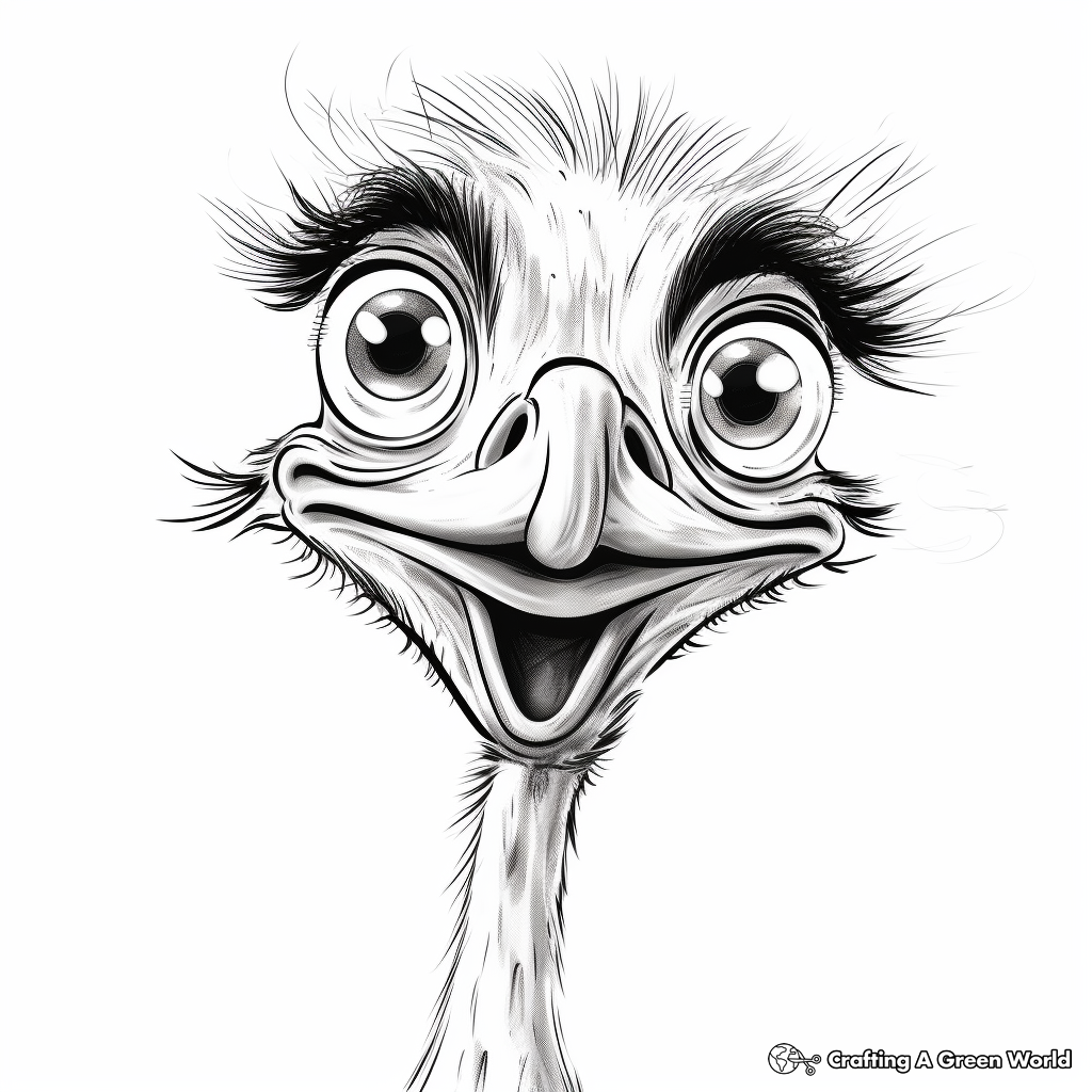 Ostrich coloring pages