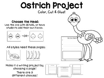 Ostrich art writing project