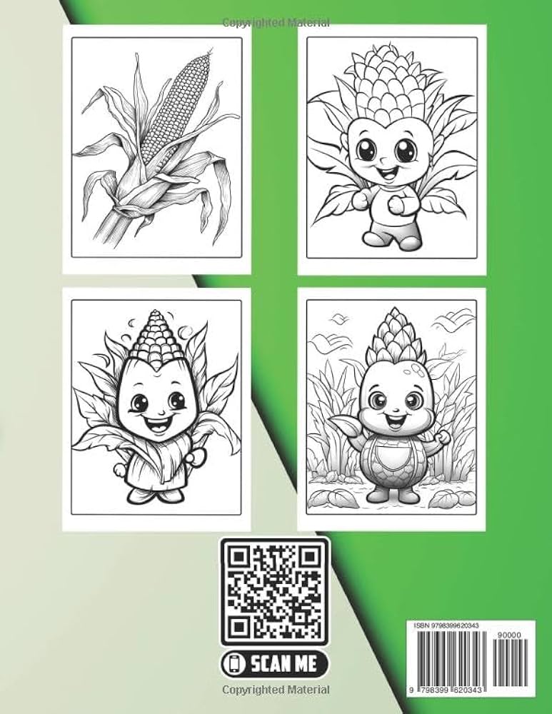 Corn coloring book for kids an adult by guece oswald