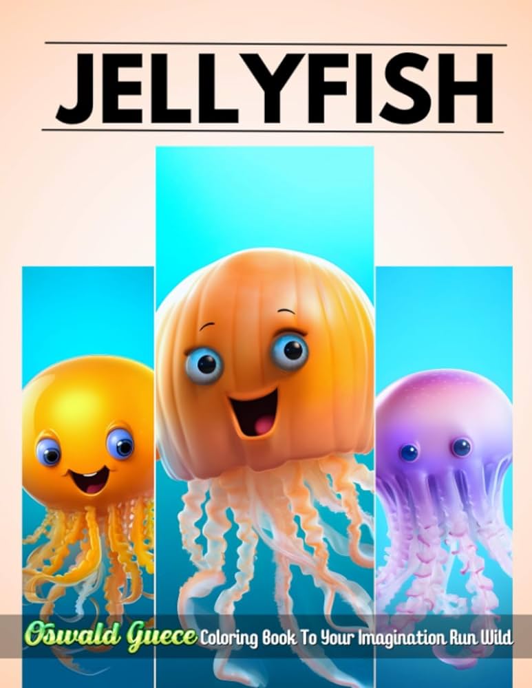 Jellyfish animal cute coloring book for kids an adult coloring book with fun easy and relaxing coloring pages with oswald guece coloring book to your imagination run wild guece oswald