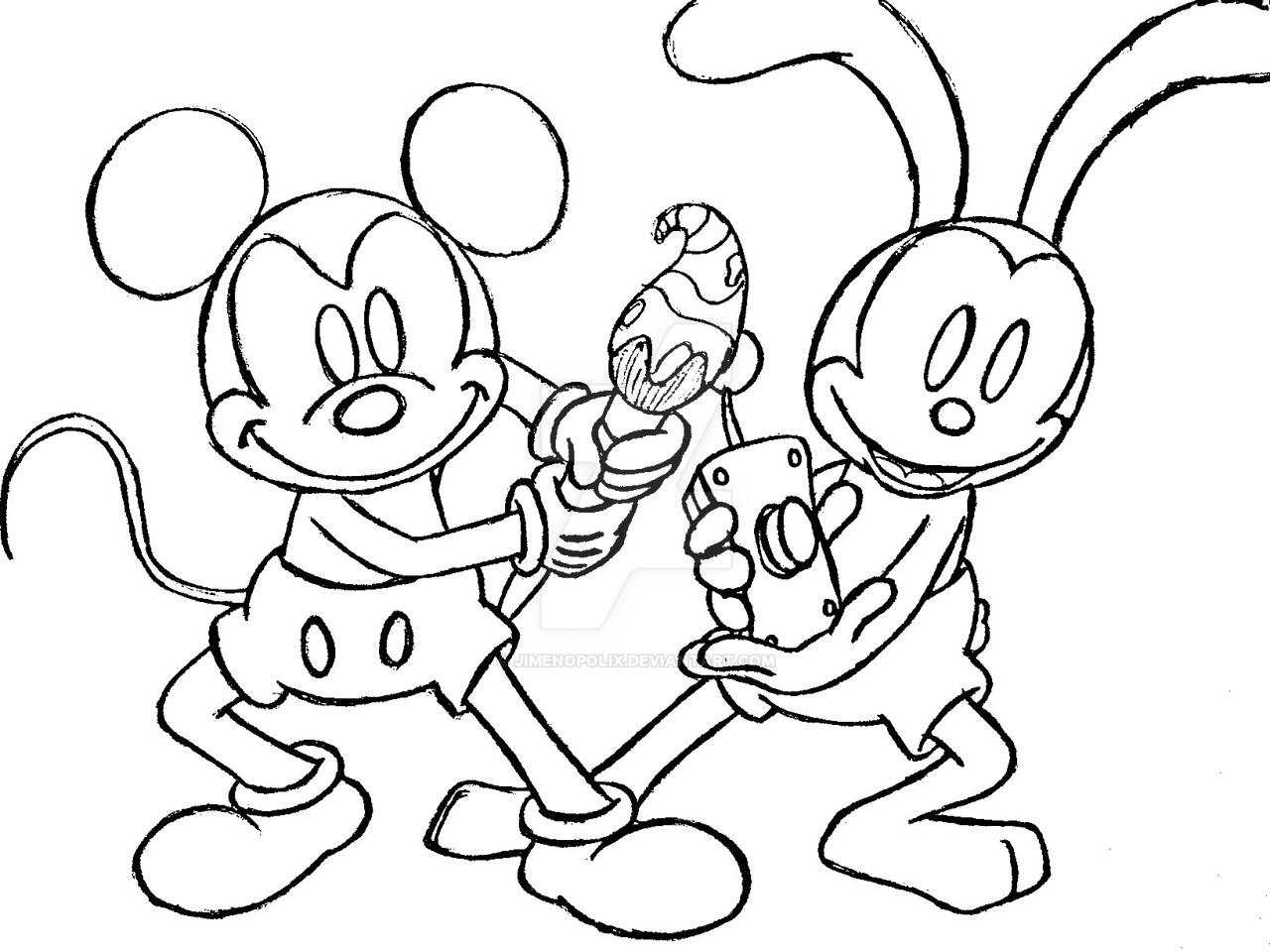 Mickey and oswald by jimenopolix on