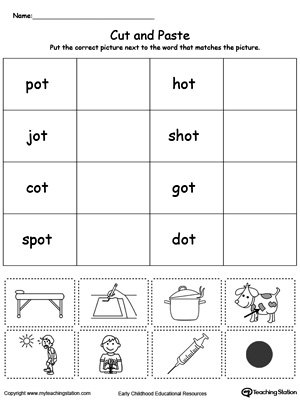 Free ot word family match picture with word