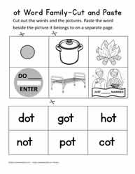 Ot word family printables worksheets