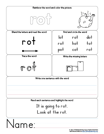 Rot worksheet