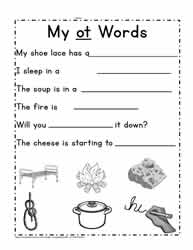 Ot word family printables worksheets