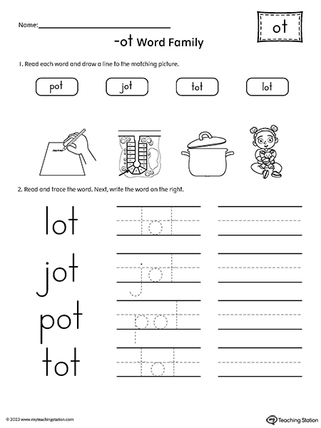 Free ot word family list