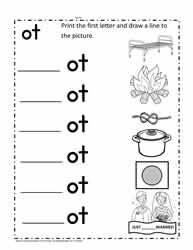 Ot word family printables worksheets