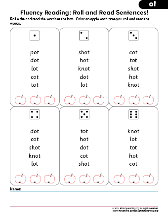 Ot word family worksheets printables