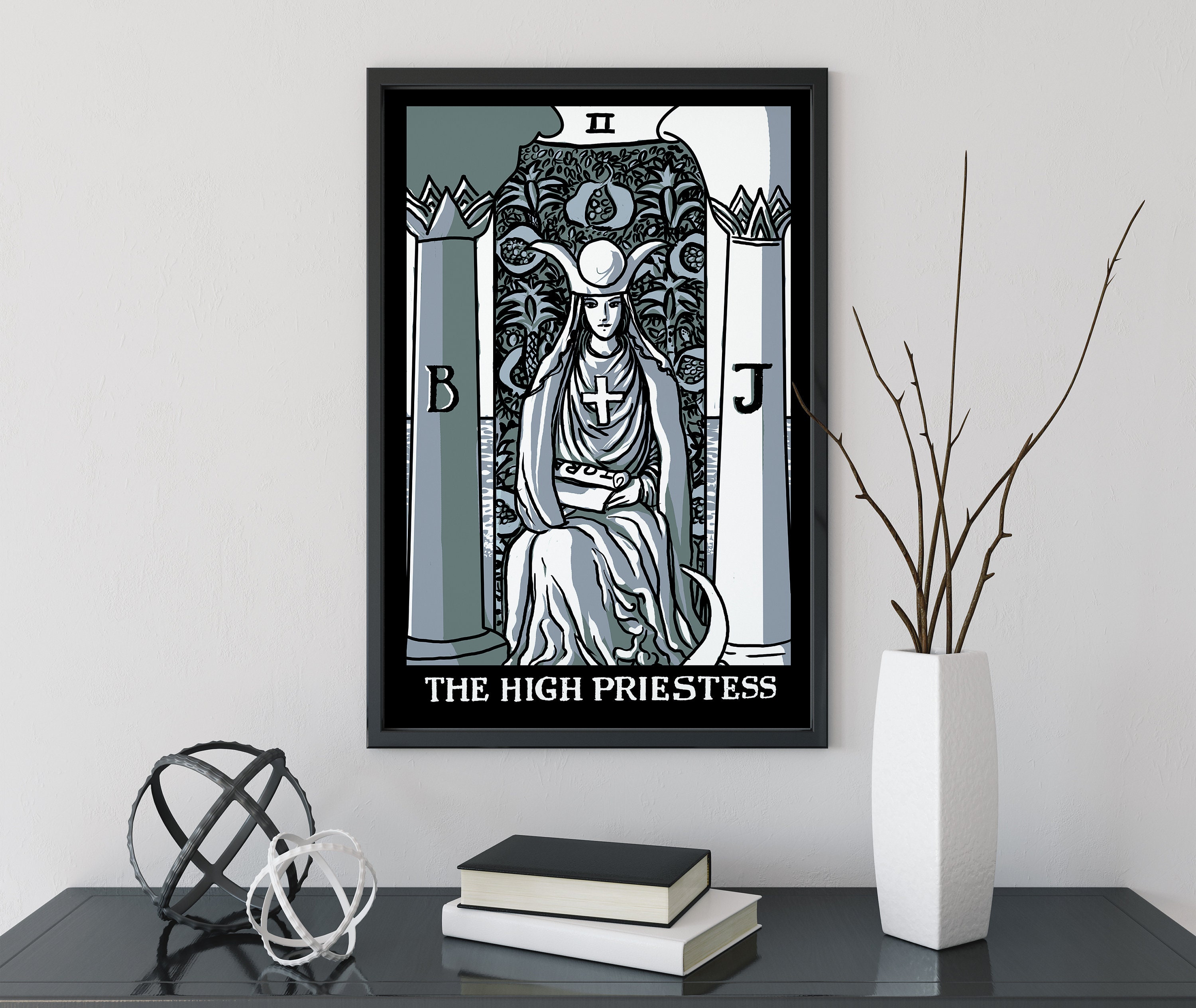 The high priestess tarot card print poster by printagrams no frame
