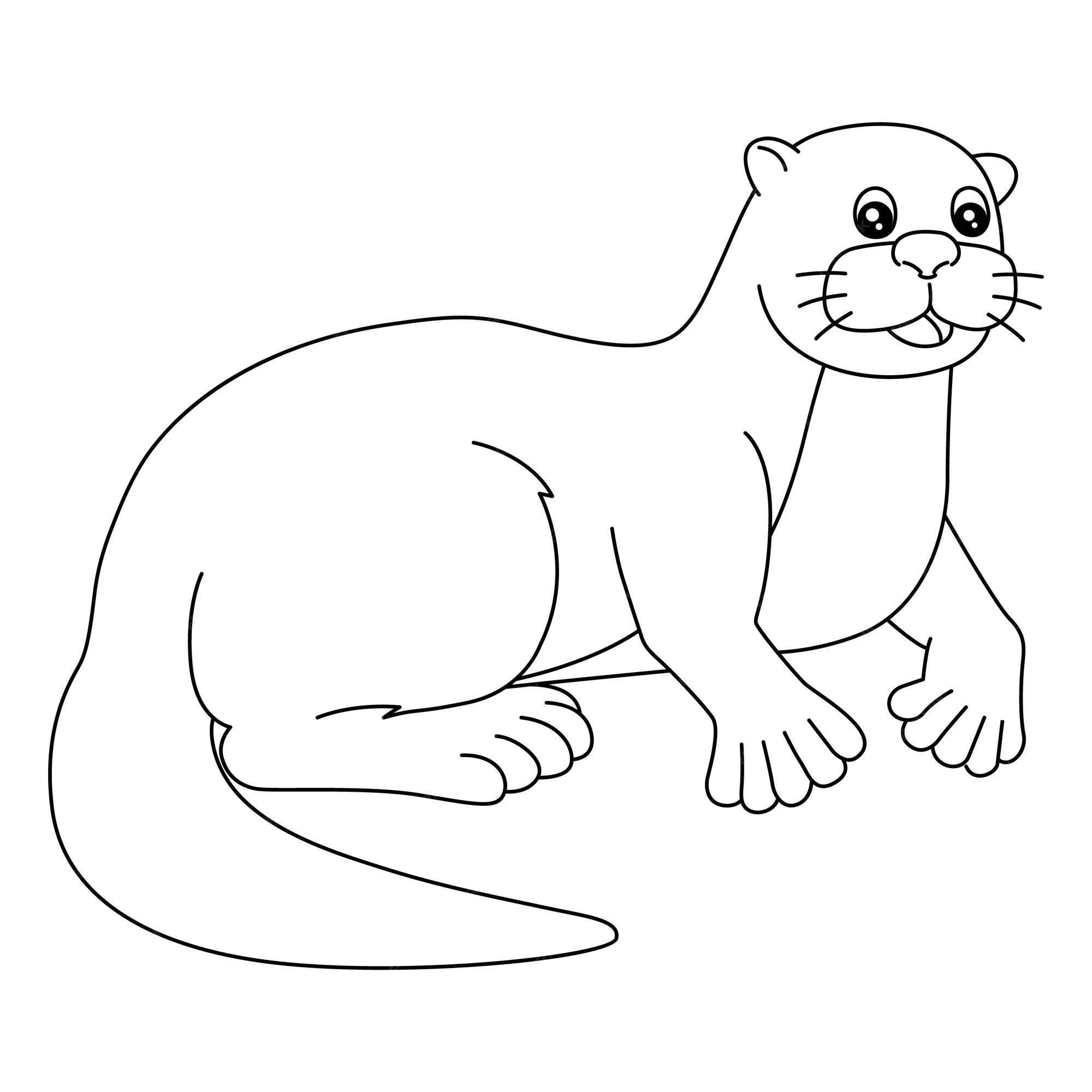 Premium vector river otter coloring page isolated for kids