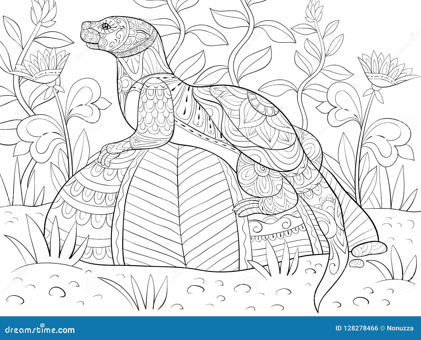 Adult coloring bookpage a cute otter image for relaxingzen art style illustration stock vector