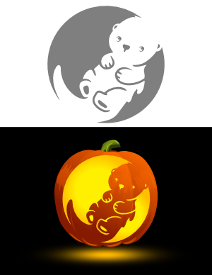 Free printable cute pumpkin stencils page