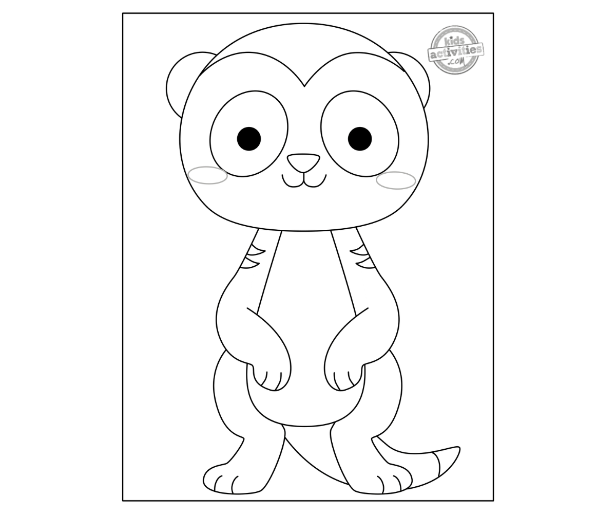 Cute meerkat coloring page for kids kids activities blog