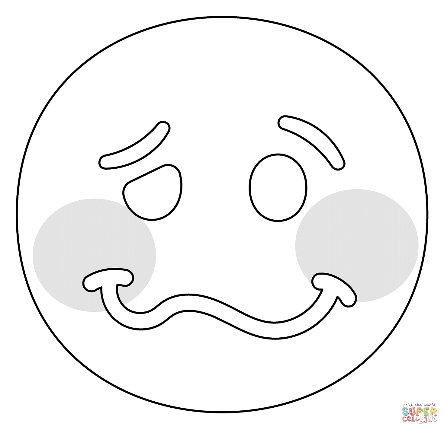 Woozy face emoji coloring page free printable coloring pages