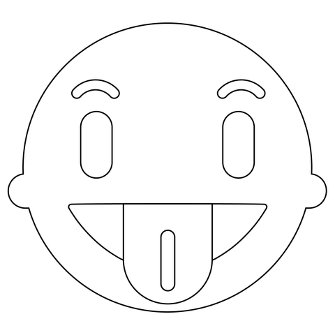 Tongue out face emoji coloring page free printable coloring pages