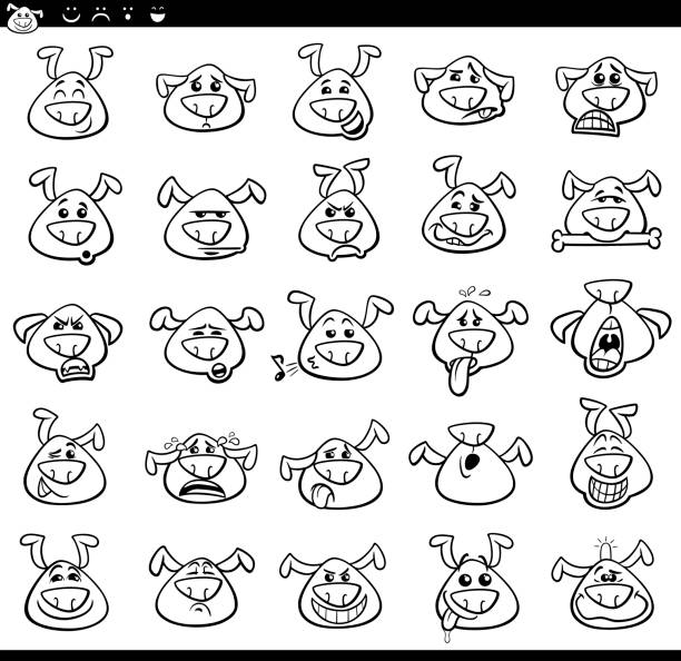 Drawing of a dog bone coloring page stock illustrations royalty