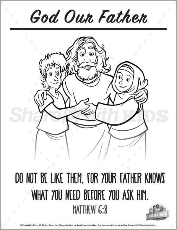 Matthew god our father preschool coloring pages â