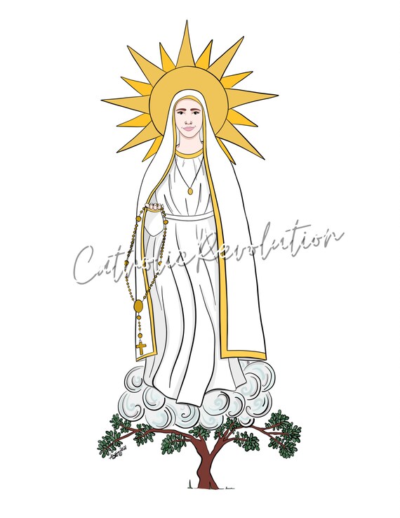 Our lady of fatima adult coloring page catholic kids activity catholic homeschool christian craft traditional catholic family mary art