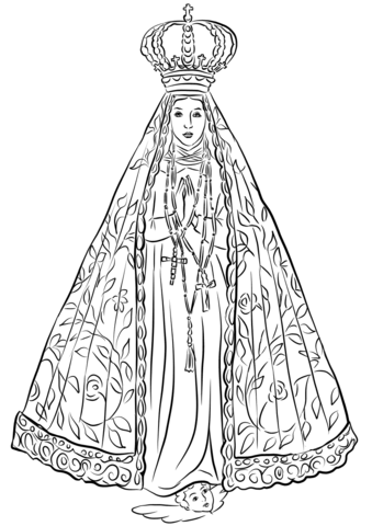 Our lady of aparecida coloring page free printable coloring pages