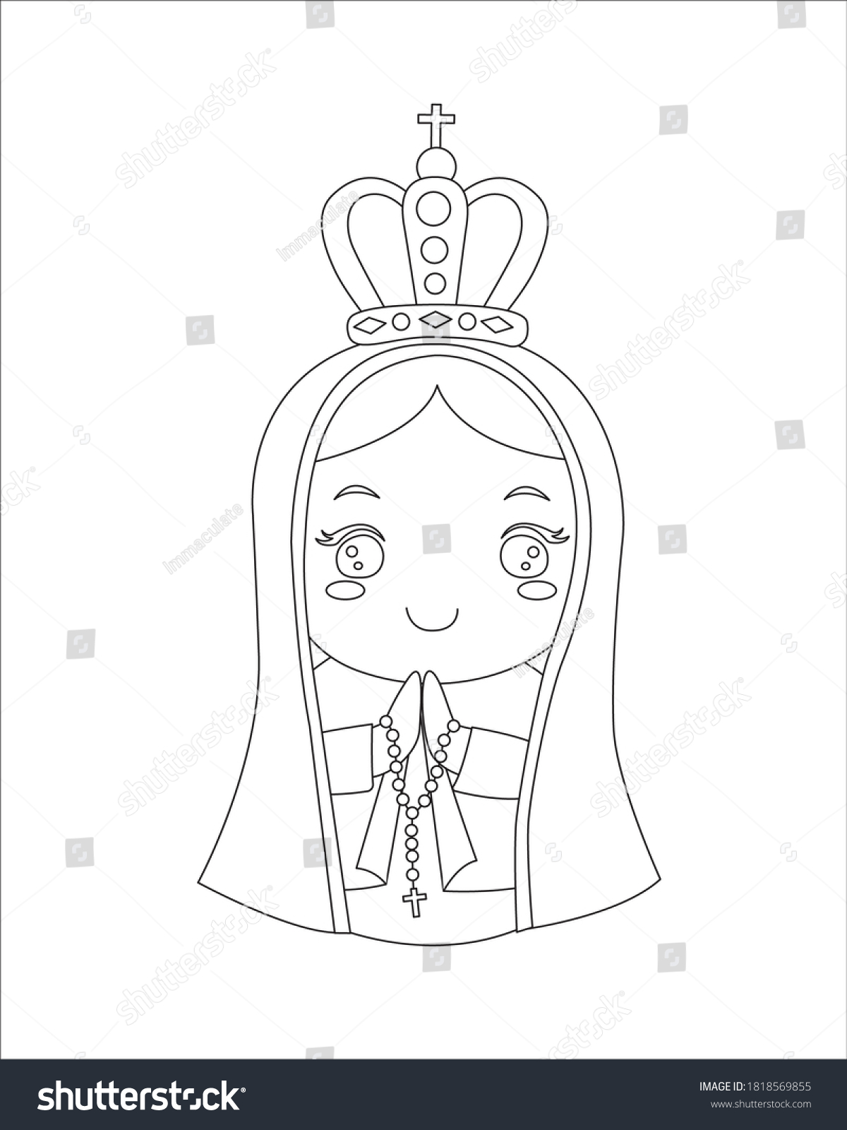 Our lady fatima virgin mary illustration stock vector royalty free