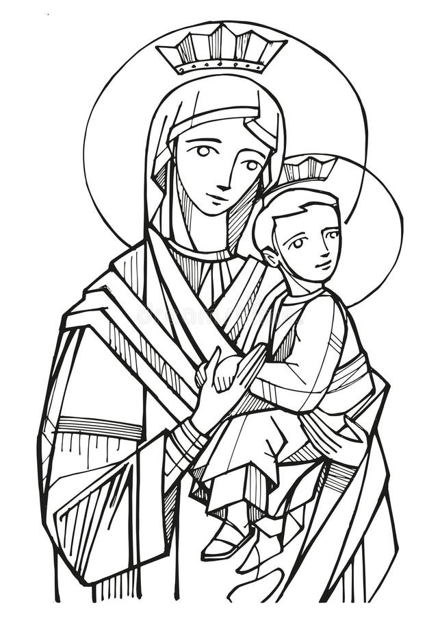 Our lady help stock illustrations â our lady help stock illustrations vectors clipart
