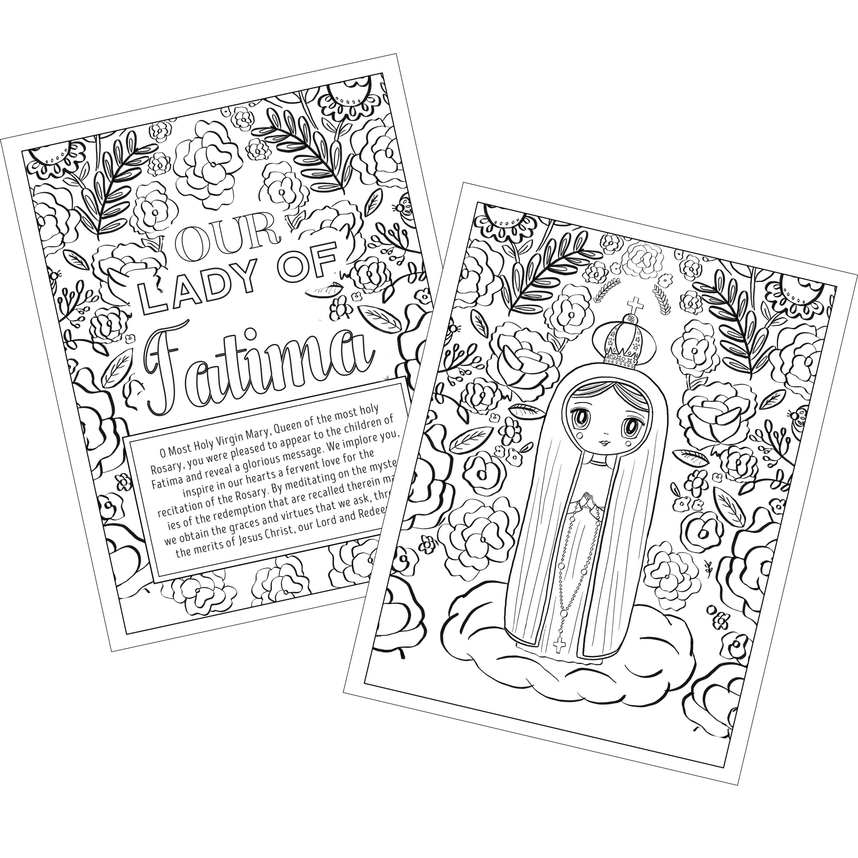 Our lady of fatima coloring page