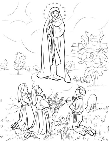 Our lady of fatima coloring page catholic coloring coloring pages lady of fatima