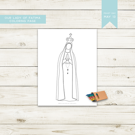 Our lady of fatima simple saint coloring page the simple saints