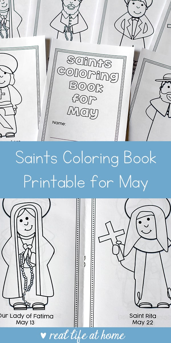 Free printable saints coloring book for may