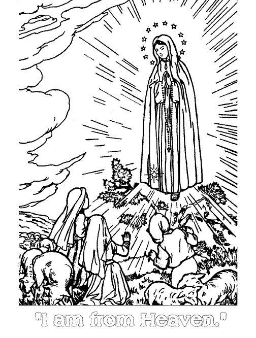 Our lady of fatima coloring page