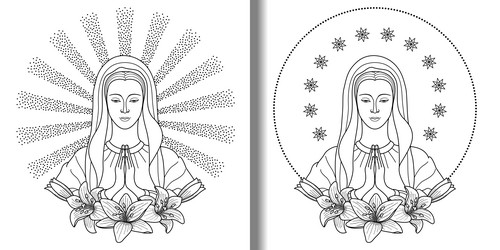 Mary coloring page vector images