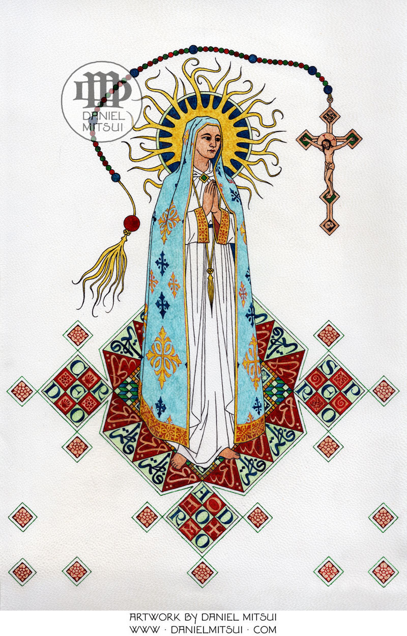 Our lady of fatima drawing by daniel mitsui