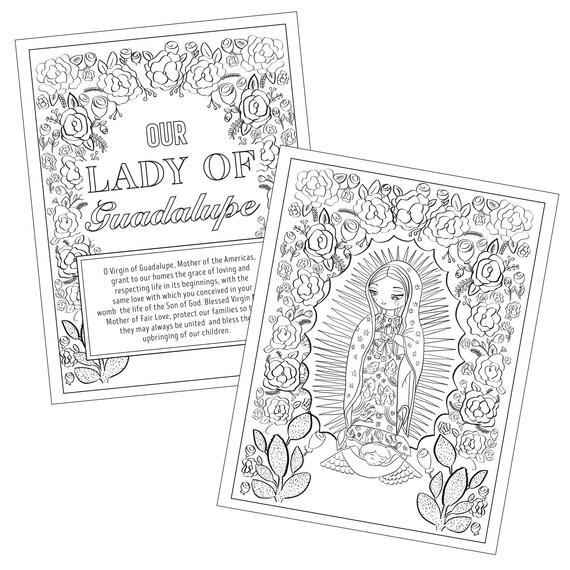 Our lady of guadalupe coloring page