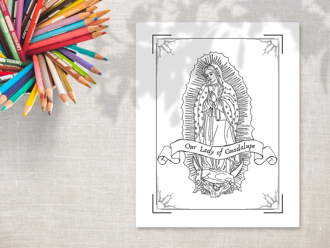 Printable coloring page our lady of guadalupe catholic coloring page printable coloring page