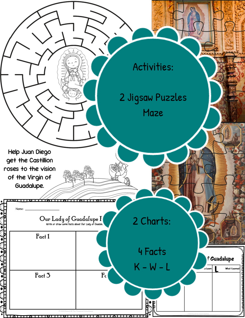Our lady of guadalupe worksheet and activity pack made by teachers