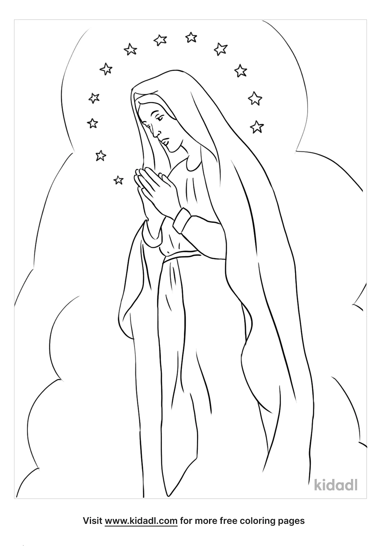 Free our lady of lourdes coloring page coloring page printables