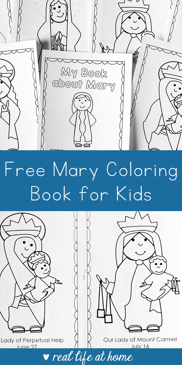 Free printable mary coloring book for catholic kids