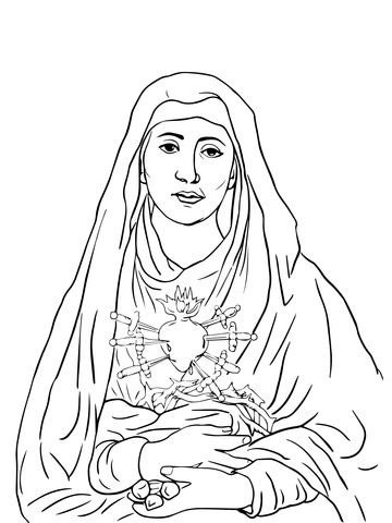 Seven sorrows of mary coloring page free printable coloring pages catholic coloring our lady of sorrows coloring pages