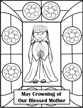 May crowning of blessed mother mary and more coloring pages and mini posters