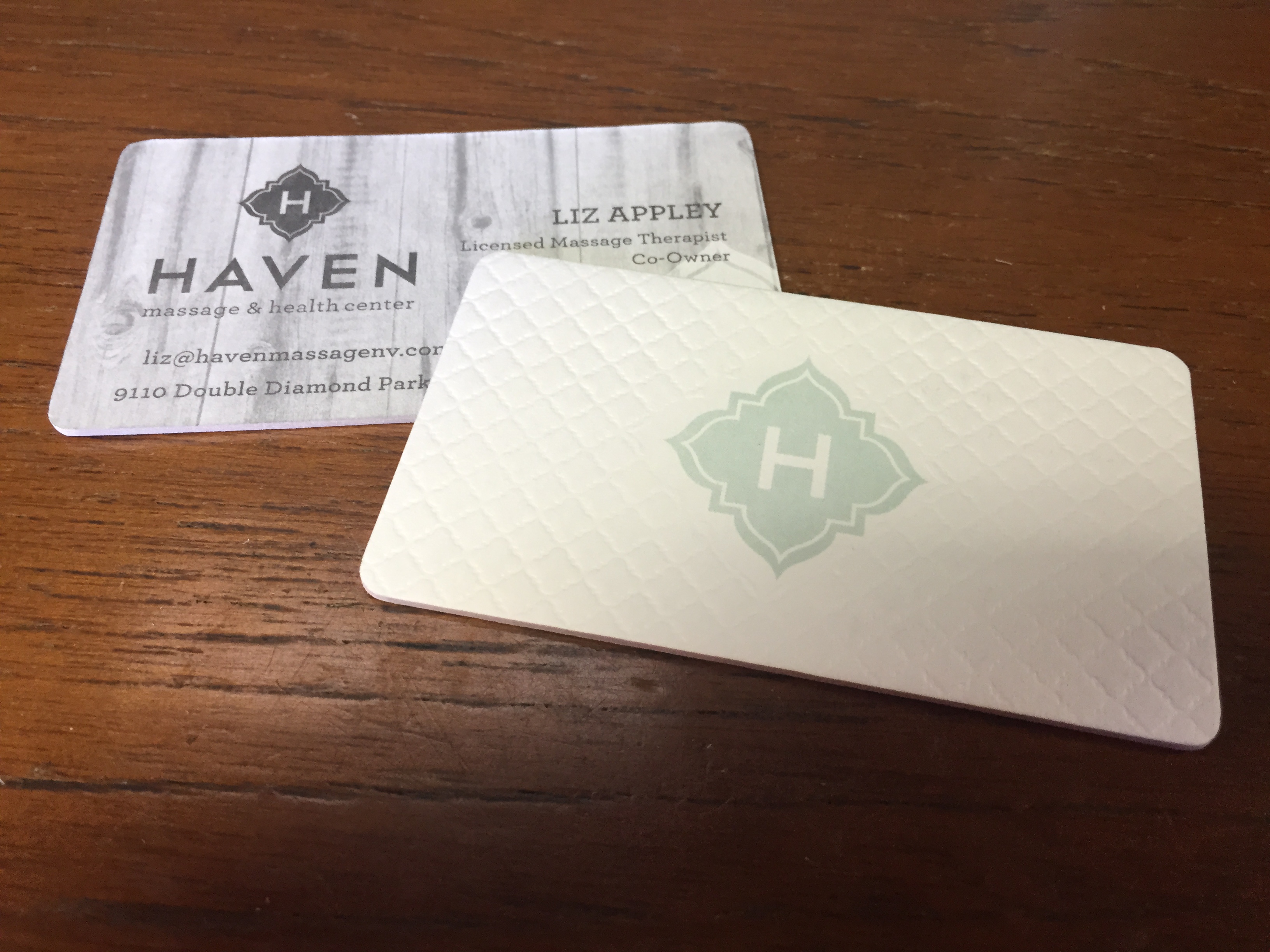 Cotton letterpress business cards