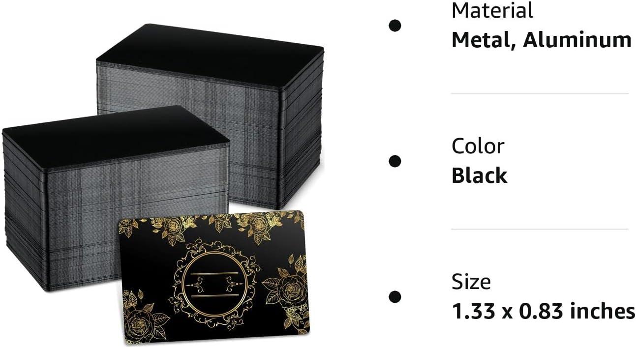Marspark pieces metal engraving blanks multipurpose aluminum sheet aluminum business card blanks for cnc engraver laser engraving diy cards thickness mm inch black