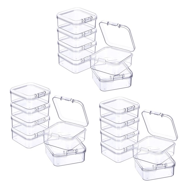 Piece mini platic clear torage box for collecting mall item bead jewelry buine card