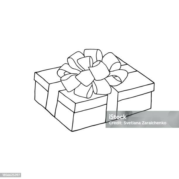 Gift boxes in color and outline presents isolated on white coloring book page for kids celebrate gift box decorations stock illustration