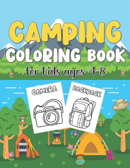 Camping coloring book for kids ages