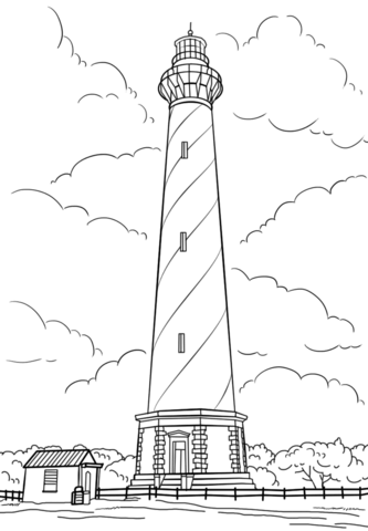 Cape hatteras lighthouse north carolina coloring page free printable coloring pages