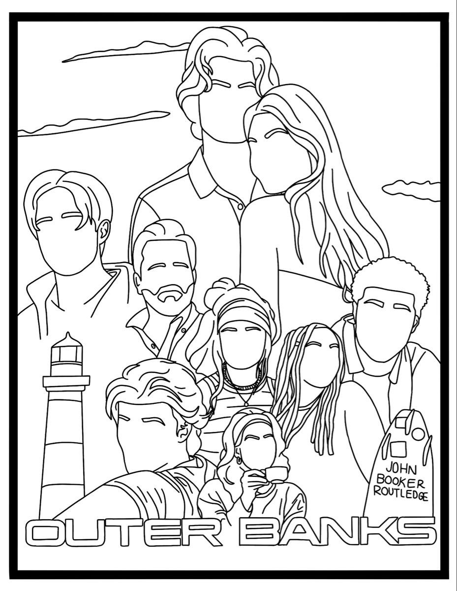 Outer banks coloring page folhas para colorir desenhos fãceis desenhos