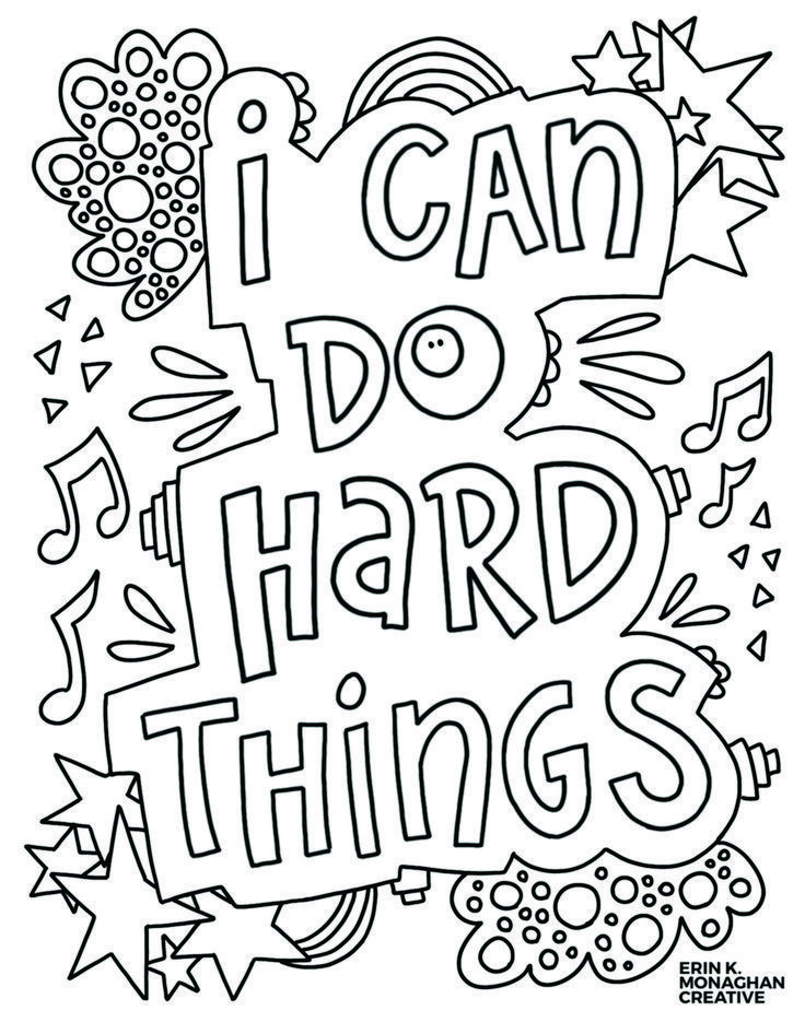 I can do hard things free coloring page quote coloring pages coloring pages inspirational coloring book pages